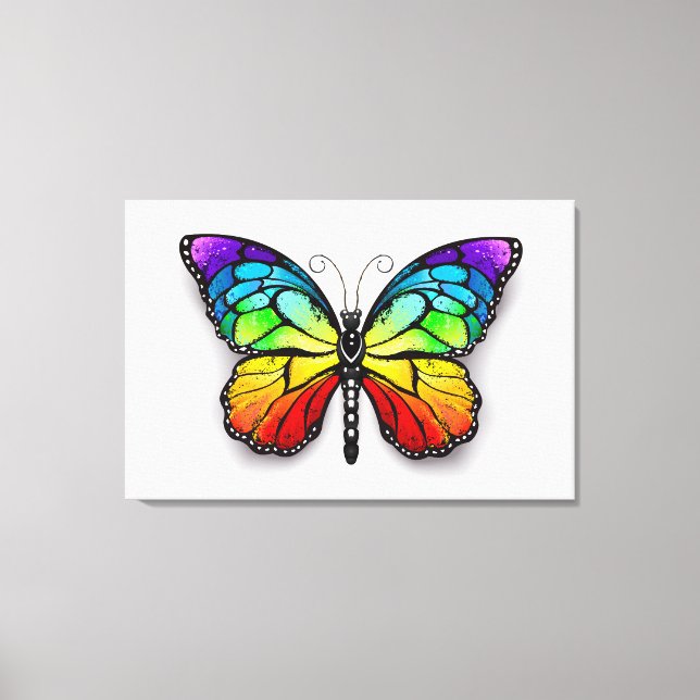 Lienzo Monarca de mariposa arcoiris (Anverso)