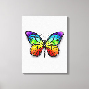 Lienzo Monarca de mariposa arcoiris
