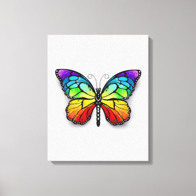 Lienzo Monarca de mariposa arcoiris (Anverso)