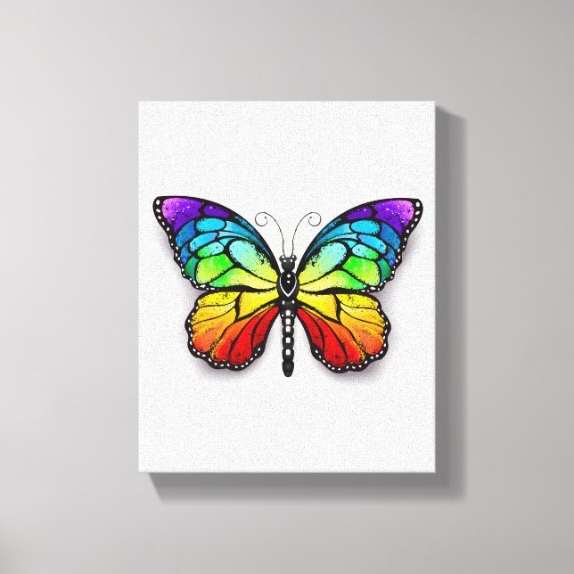 Lienzo Monarca de mariposa arcoiris (Anverso)