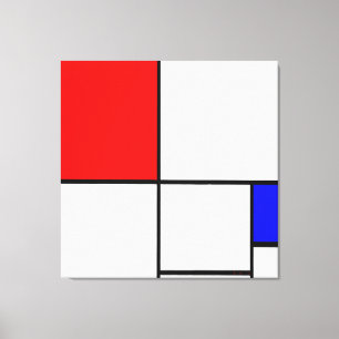Lienzo MONDRIAN - COMPOSICIÓN A con ROJO y AZUL - 1932