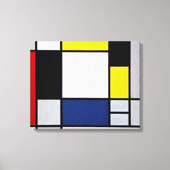 LIENZO MONDRIAN - COMPOSICIÓN CON AMARILLO, ROJO, AZUL (Anverso)