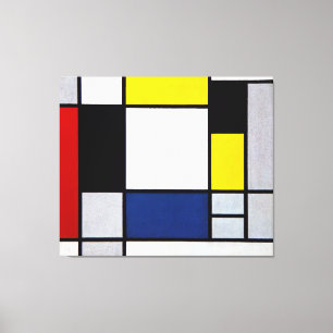 LIENZO MONDRIAN - COMPOSICIÓN CON AMARILLO, ROJO, AZUL