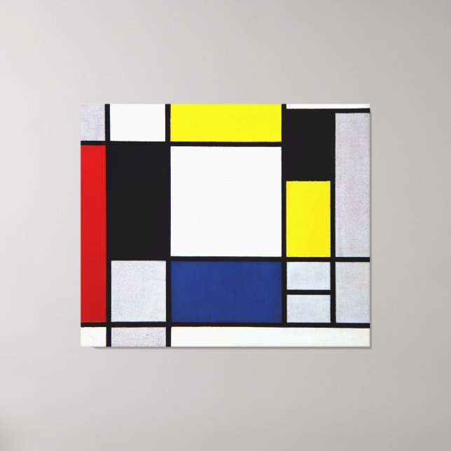 LIENZO MONDRIAN - COMPOSICIÓN CON AMARILLO, ROJO, AZUL (Anverso)