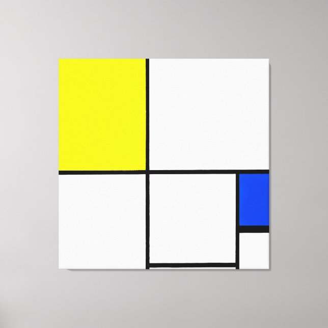 LIENZO MONDRIAN - COMPOSICIÓN CON AMARILLO Y AZUL - 1932 (Anverso)