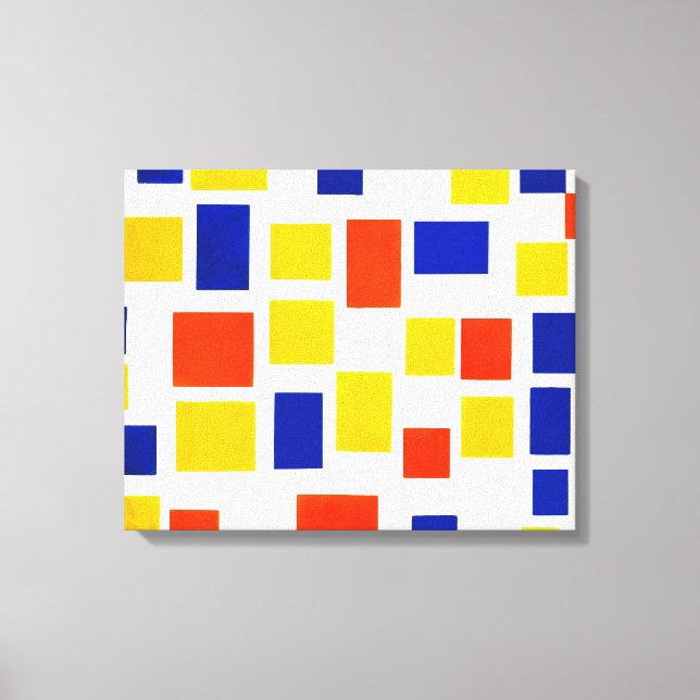 LIENZO MONDRIAN - COMPOSICIÓN CON AVIONES DE COLOR 1 - 19 (Anverso)