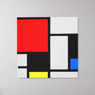 LIENZO MONDRIAN - COMPOSICIÓN CON GRAN AVIÓN ROJO 1921