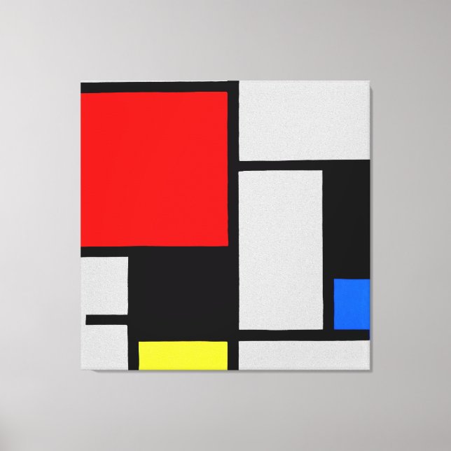 LIENZO MONDRIAN - COMPOSICIÓN CON GRAN AVIÓN ROJO 1921 (Anverso)
