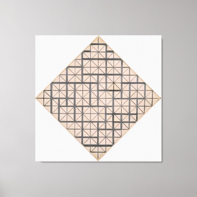 LIENZO MONDRIAN - COMPOSICIÓN CON GRID 4: LOZENGE - 1919 (Anverso)