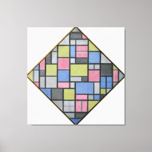 LIENZO MONDRIAN - COMPOSICIÓN CON GRID 6: LOZENGE - 1919