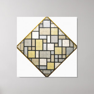 LIENZO MONDRIAN - COMPOSICIÓN CON REJILLA 5: ROMBO - 1919