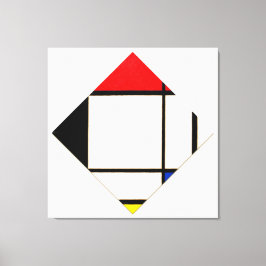LIENZO MONDRIAN - COMPOSICIÓN DE LOZENGE CON ROJO - 1925 