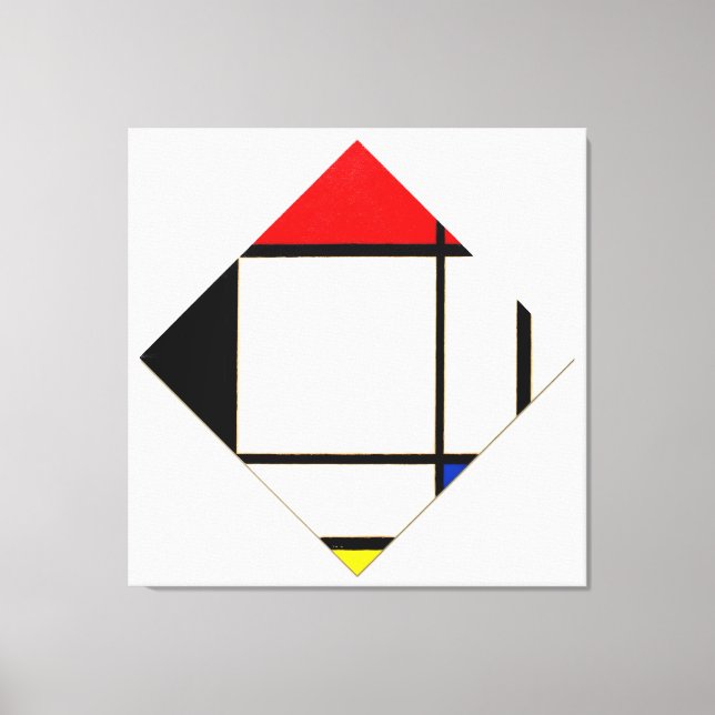 LIENZO MONDRIAN - COMPOSICIÓN DE LOZENGE CON ROJO - 1925  (Anverso)