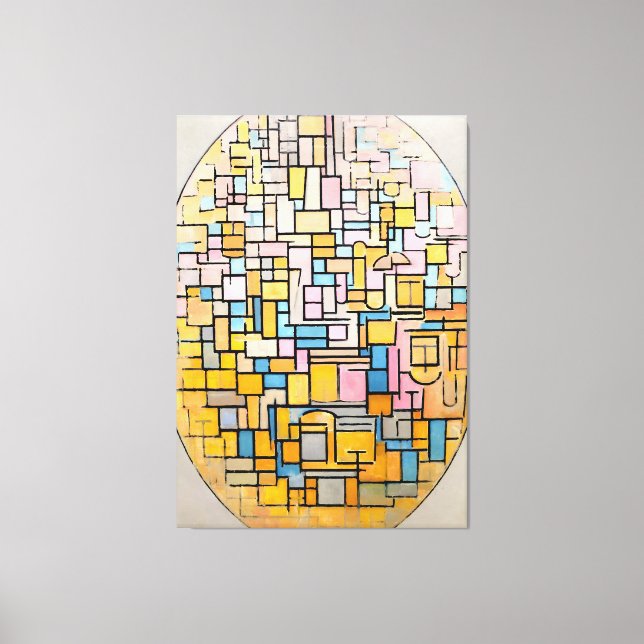 LIENZO MONDRIAN - COMPOSICIÓN DE TABLEAU III EN OVAL - 19 (Anverso)