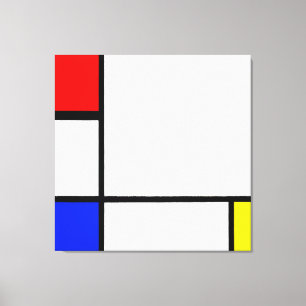 Lienzo MONDRIAN - COMPOSICIÓN IV con ROJO, AZUL y AMARILL