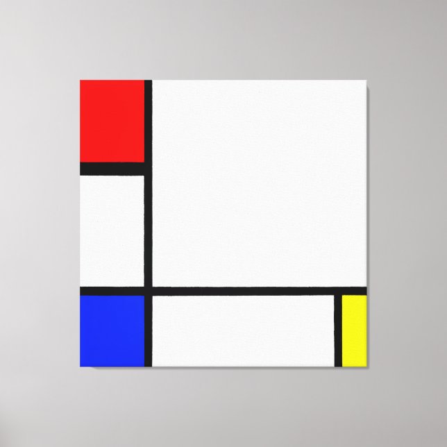 Lienzo MONDRIAN - COMPOSICIÓN IV con ROJO, AZUL y AMARILL (Anverso)