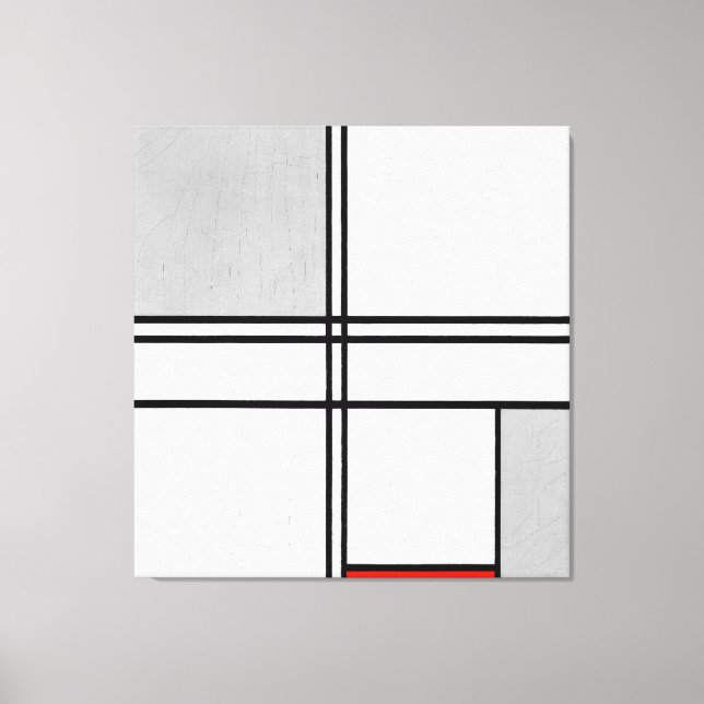 LIENZO MONDRIAN - COMPOSICIÓN Nº 1 GRIS-ROJO - 1935 - (Anverso)