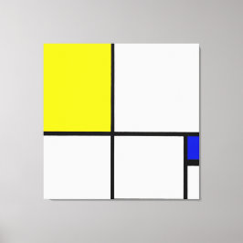 Lienzo MONDRIAN - COMPOSICIÓN Nº II con AMARILLO y AZUL