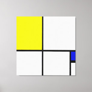 Lienzo MONDRIAN - COMPOSICIÓN Nº II con AMARILLO y AZUL