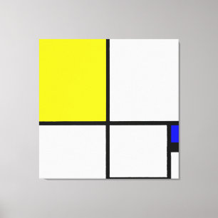 Lienzo MONDRIAN - COMPOSICIÓN Nº II con AMARILLO y AZUL
