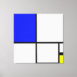 Lienzo MONDRIAN - COMPOSICIÓN Nº II con AZUL y AMARILLO