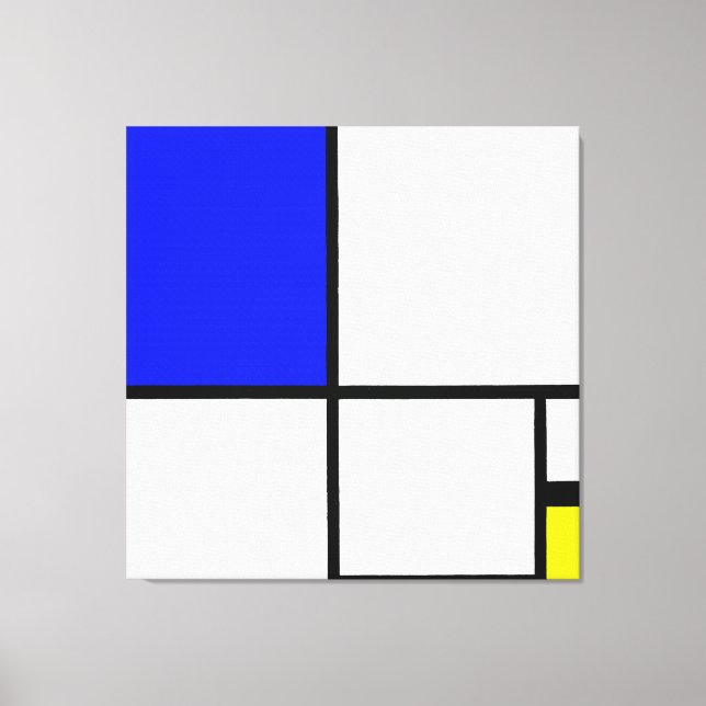 Lienzo MONDRIAN - COMPOSICIÓN Nº II con AZUL y AMARILLO (Anverso)