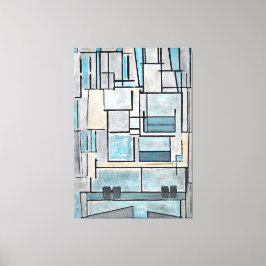 LIENZO MONDRIAN - COMPOSICIÓN VI - 9 - FACHADA AZUL -1914