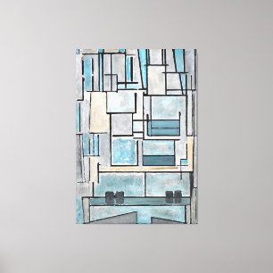 LIENZO MONDRIAN - COMPOSICIÓN VI - 9 - FACHADA AZUL -1914