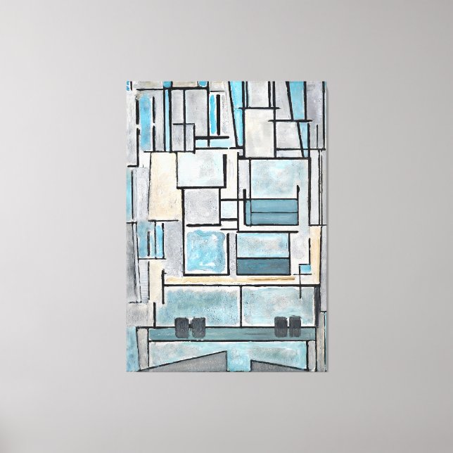 LIENZO MONDRIAN - COMPOSICIÓN VI - 9 - FACHADA AZUL -1914 (Anverso)