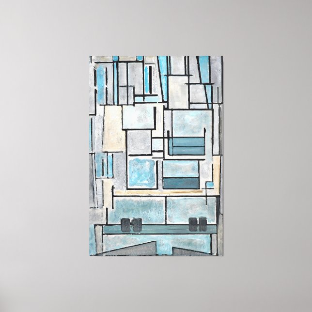 LIENZO MONDRIAN - COMPOSICIÓN VI - 9 - FACHADA AZUL -1914 (Anverso)