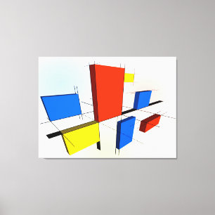 Lienzo Mondrian inspiró 3D