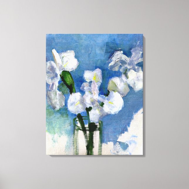 Lienzo Mondrian - Irises blancos (Anverso)