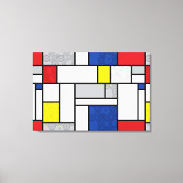 Lienzo Mondrian Retro Círculos Minimalistas De Stijl Mod 
