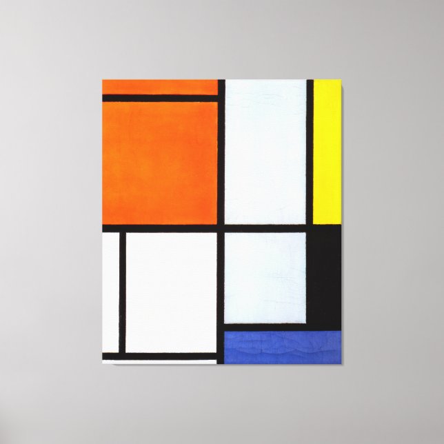Lienzo MONDRIAN - TABLEAU 3 con Naranja-rojo, amarillo 19 (Anverso)