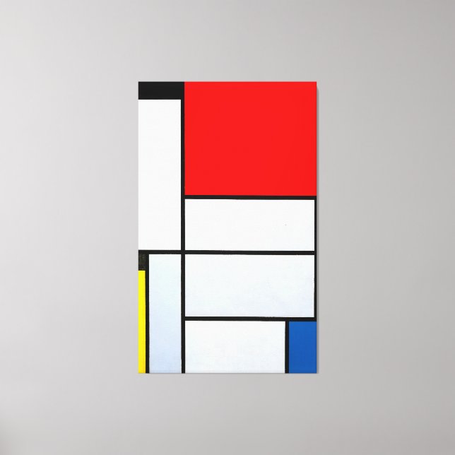 Lienzo MONDRIAN - TABLEAU I - Comp. con gran avión rojo (Anverso)