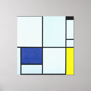 Lienzo MONDRIAN TABLEAU I con rojo, negro, azul y amarill