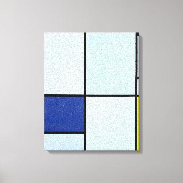 Lienzo MONDRIAN TABLEAU I con rojo, negro, azul y amarill (Anverso)