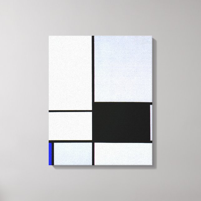 Lienzo MONDRIAN TABLEAU II con rojo, negro, amarillo y az (Anverso)