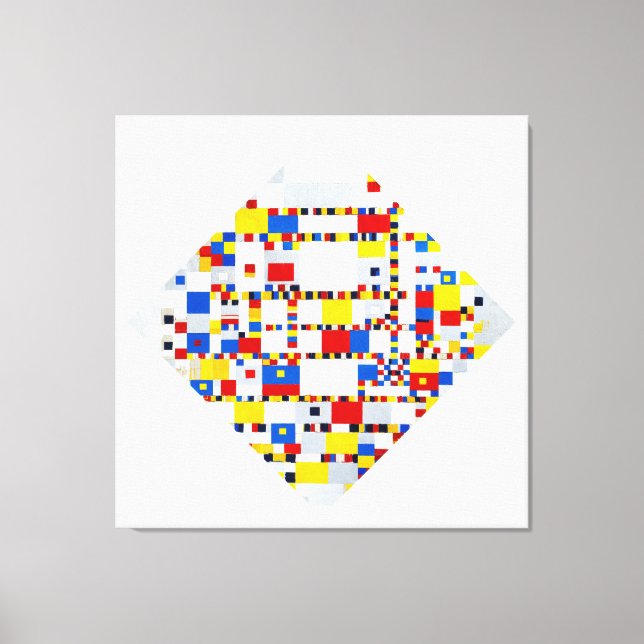 LIENZO MONDRIAN - VICTORIA BOOGIE WOOGIE - 1942-1944 - (Anverso)