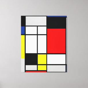 LIENZO MONDRIO - COMPOSICIÓN CON AMARILLO, AZUL, NEGRO