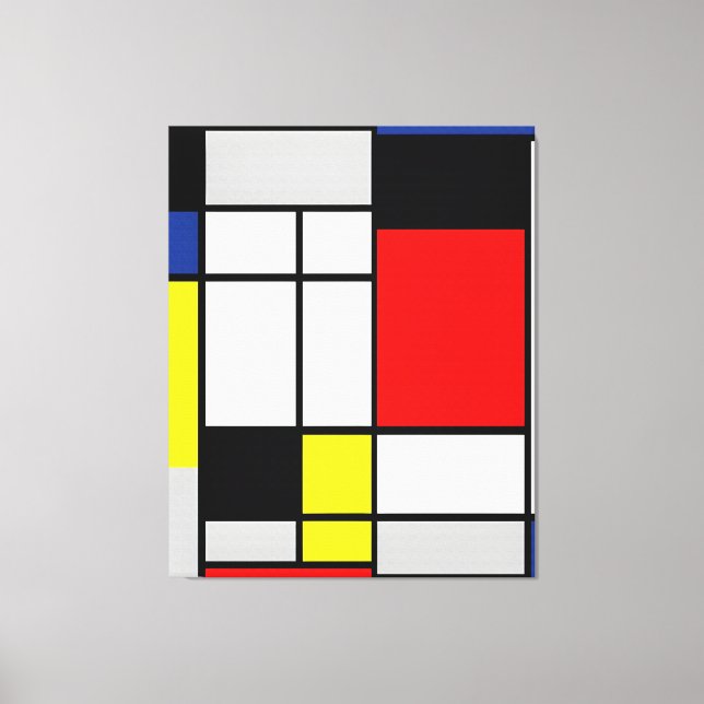 LIENZO MONDRIO - COMPOSICIÓN CON AMARILLO, AZUL, NEGRO (Anverso)