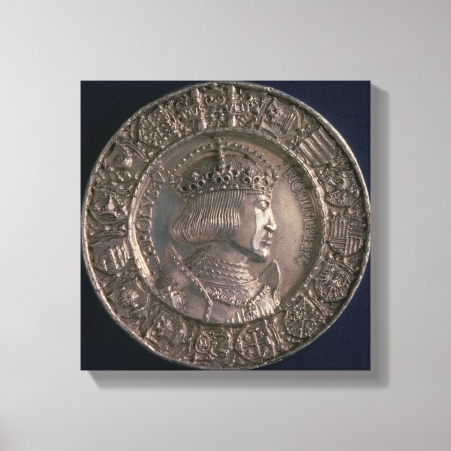 Lienzo Moneda con el retrato de Carlos V (Anverso)