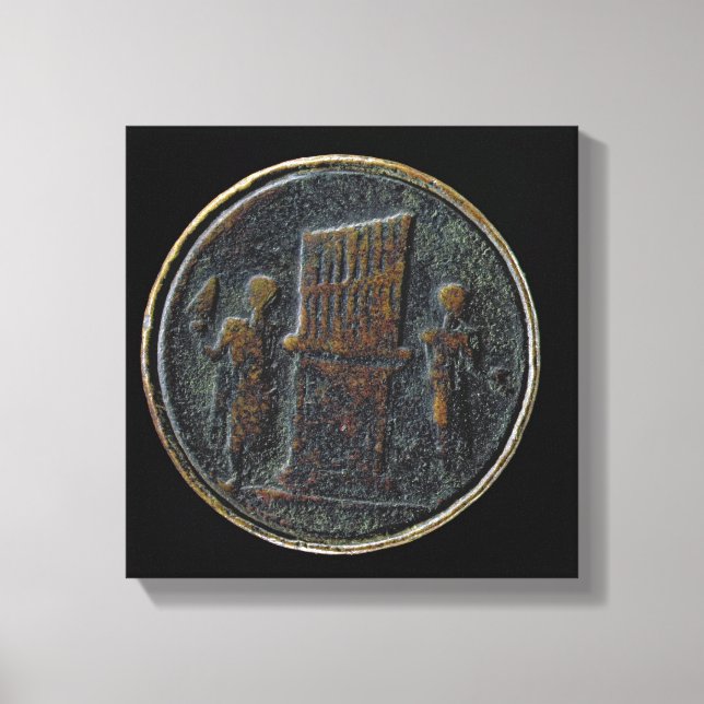 Lienzo Moneda romana que representa un órgano (Anverso)