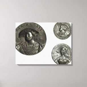 Lienzo Monedas que representan a Enrique VIII y Anne Bole