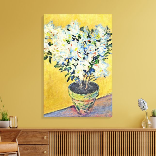 Lienzo Monet - Azaleas Blancas en una Maceta,  (Insitu (Sala de estar))
