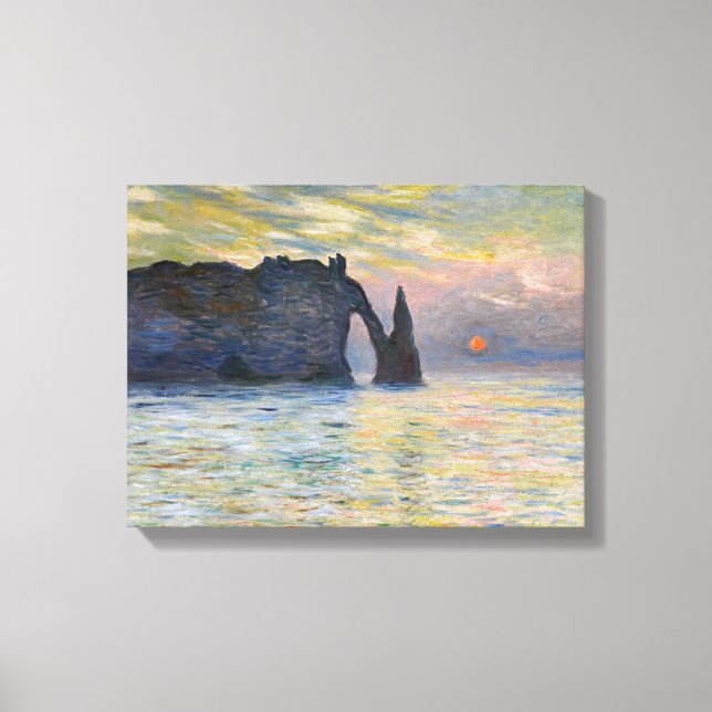 Lienzo Monet - El Manneport, Acantilado en Etretat, Puest (Anverso)