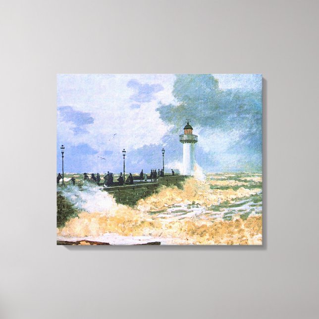 Lienzo Monet - El muelle de Le Havre, (Anverso)