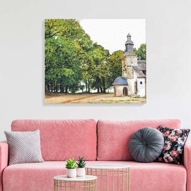 Lienzo Monet - La capilla Notre-Dame obra de arte, (Insitu (Sala de estar))