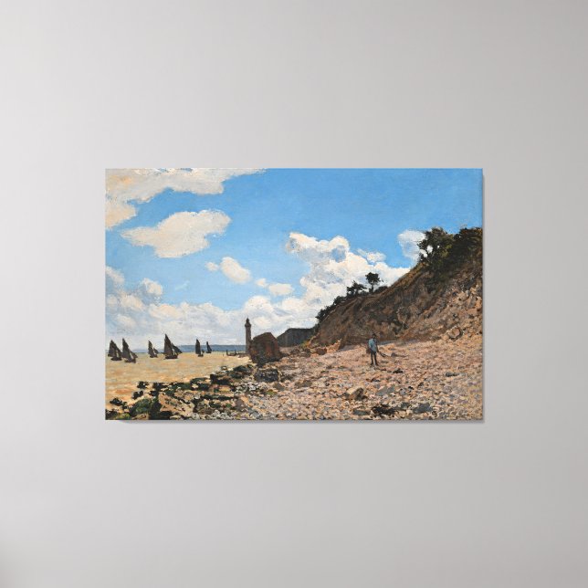 Lienzo Monet - La playa de Honfleur (Anverso)