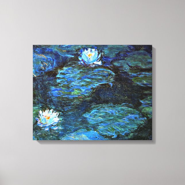Lienzo Monet - Lilies de agua (azul) (Anverso)